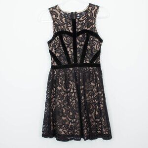 Fire Los Angeles Womens Sleeveless Lace Velvet Mini‎ Dress Size S Goth Witchy